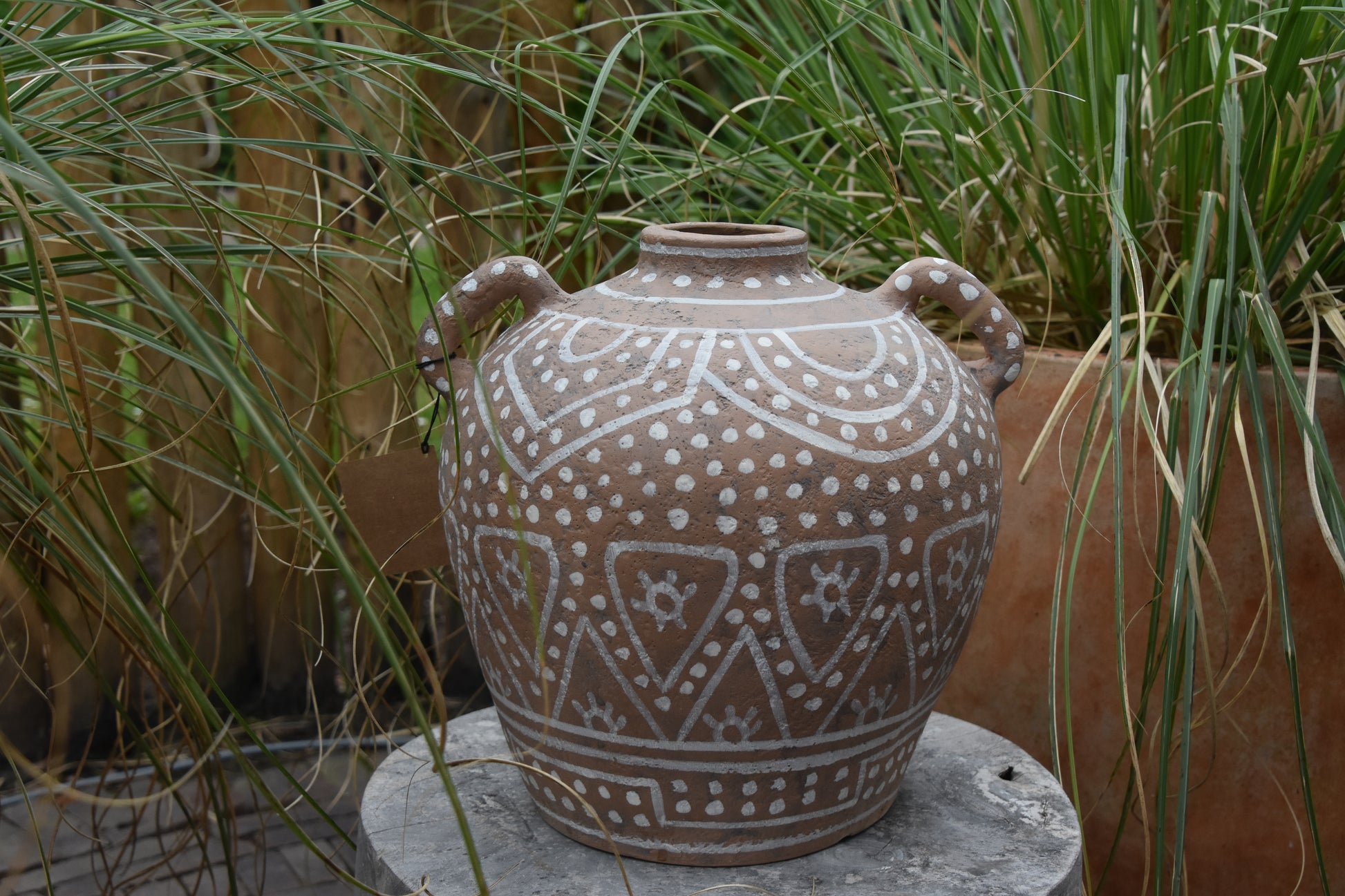 Vaas Lusaka met Oren – Terracotta Bruin – 26,5×26,5×28 cm