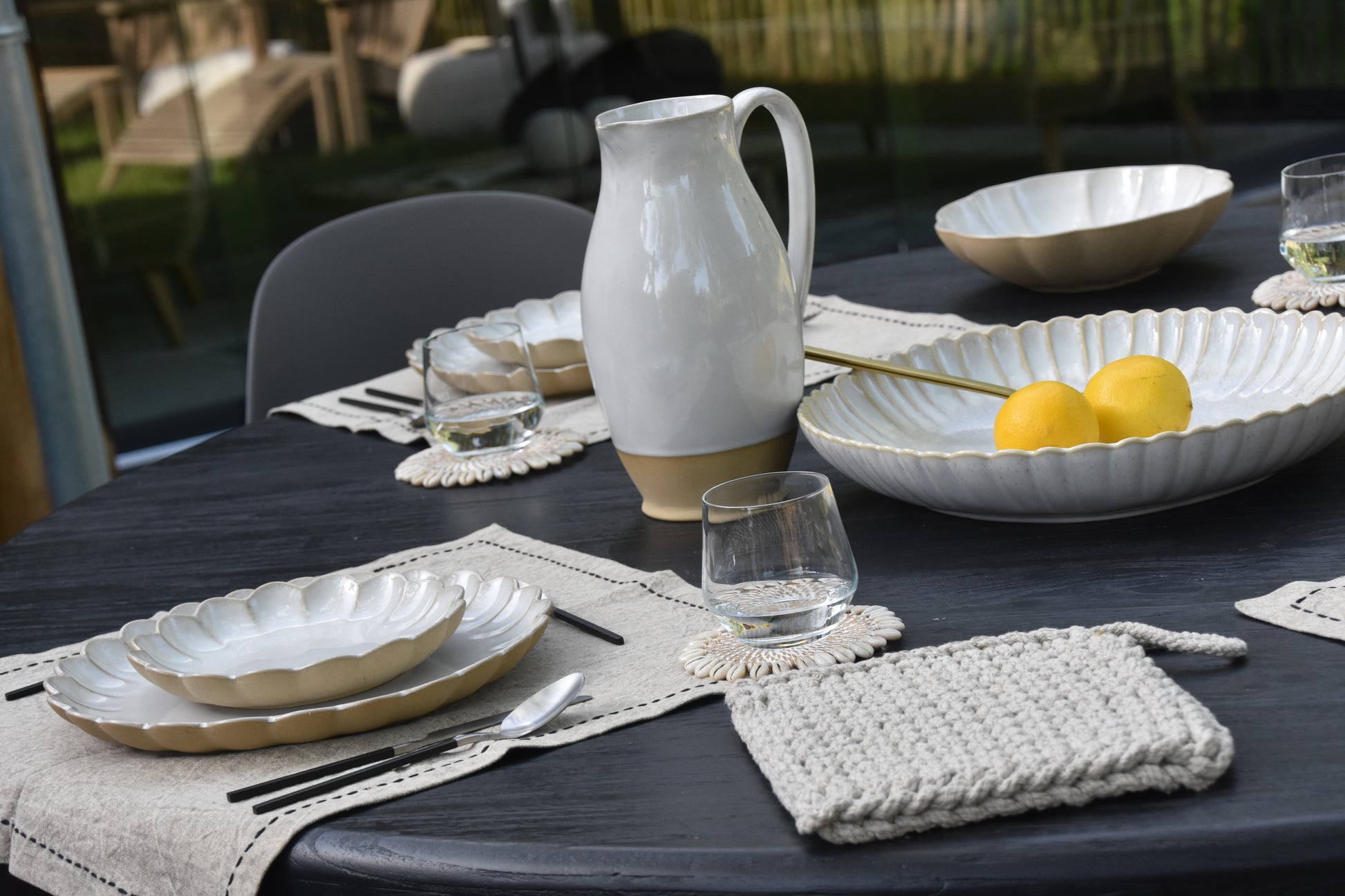 Serveerschaal 29cm Mallorca Sand beige