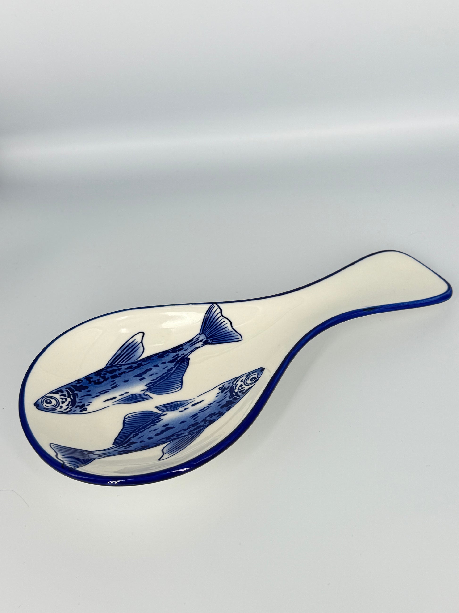 Seafood aperitief bordje/Lepel - Wit Blauw