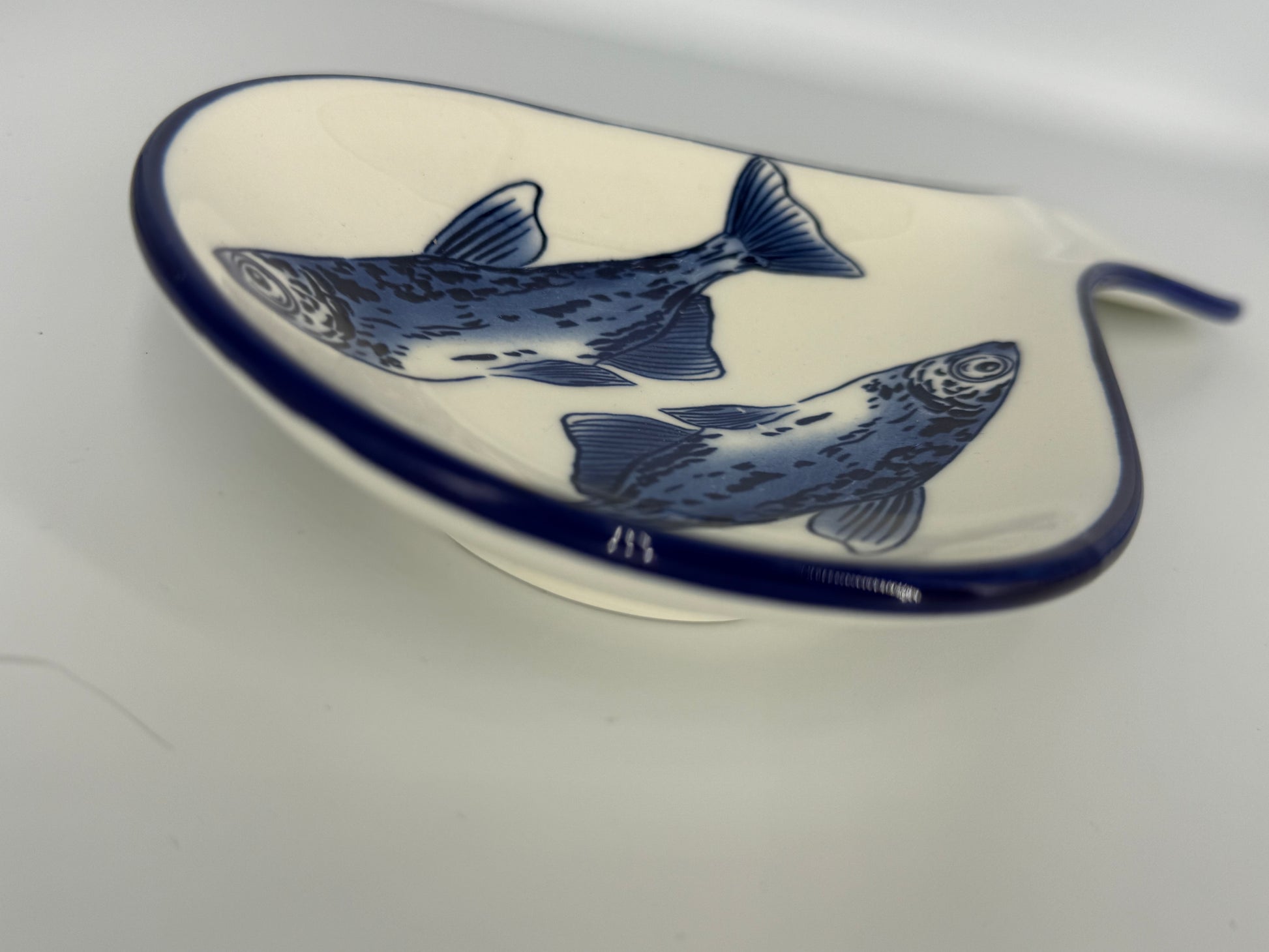 Seafood aperitief bordje/Lepel - Wit Blauw