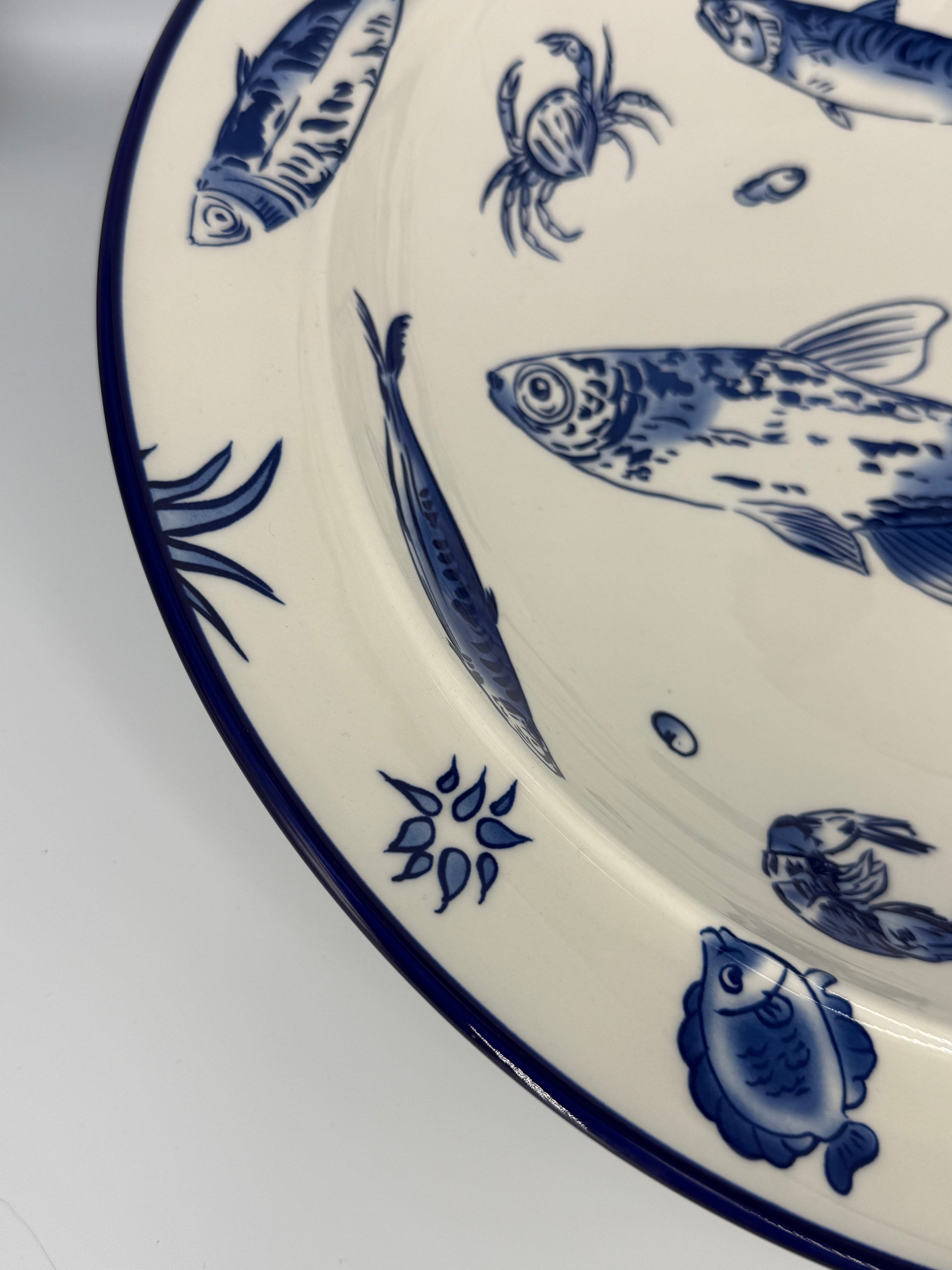 Seafood Plate Rond - Wit Blauw