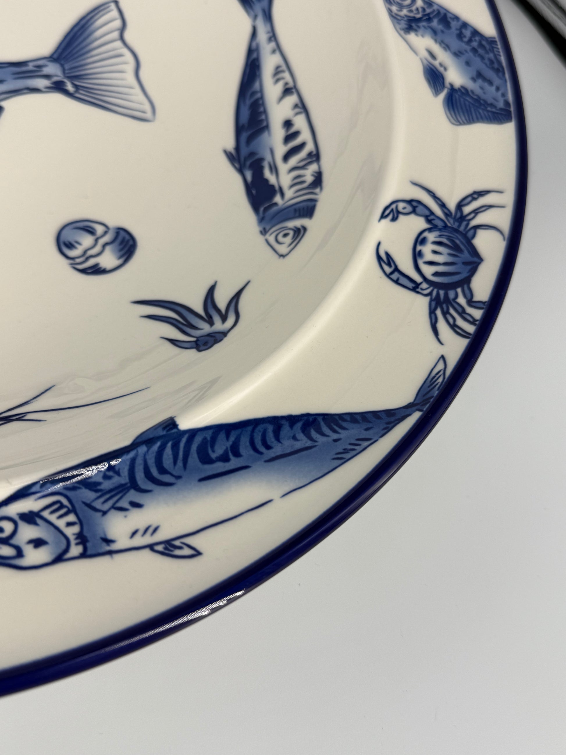 Seafood Plate Rond - Wit Blauw