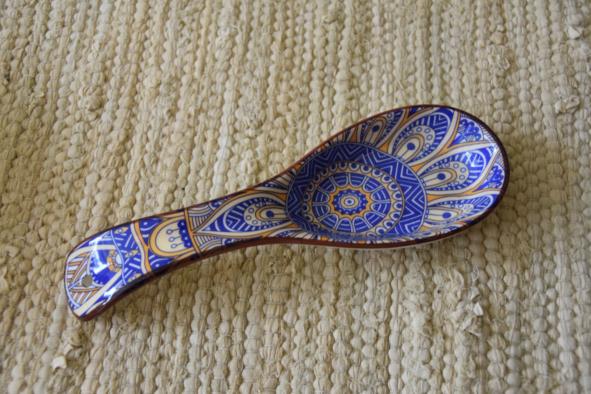 Handbeschilderde keramieken sauslepel / amuse lepel